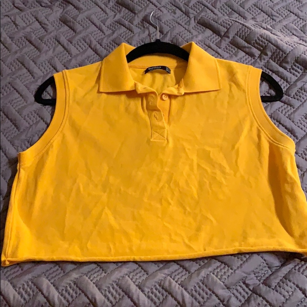 Bershka collared crop top